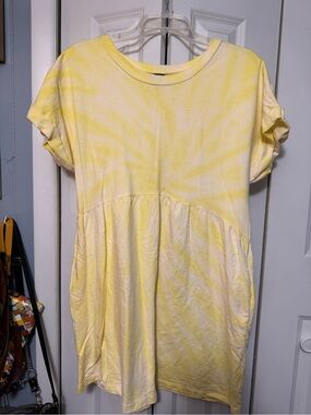 Women’s Yellow Tie-Dye Short Sleeve dress